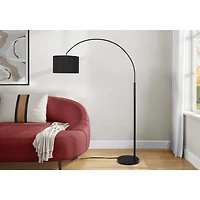 Arc Floor Lamp - Black Metal with Black Shade, 81"