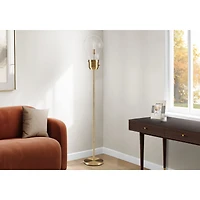 Floor Lamp - Antique Brass Metal, 71"