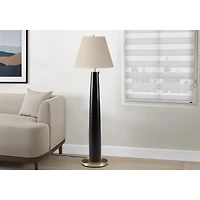 Lampadaire - Métal noir avec abat-jour Beige, 62 po