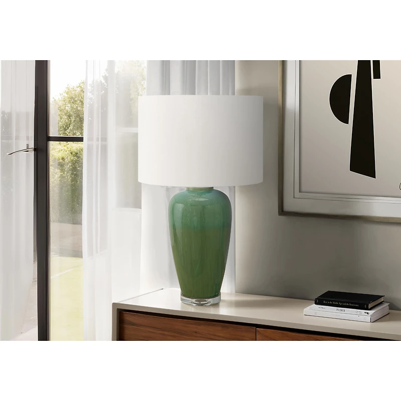Lampe de table en céramique - Vert/Ivoire