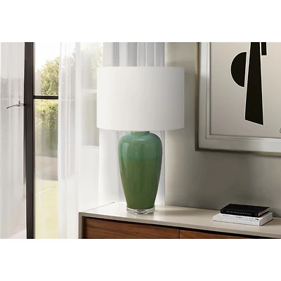 Lampe de table en céramique - Vert/Ivoire