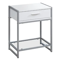Compact Accent Table with Tempered Glass Shelf