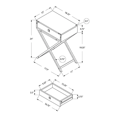 Retro Glam Accent Table