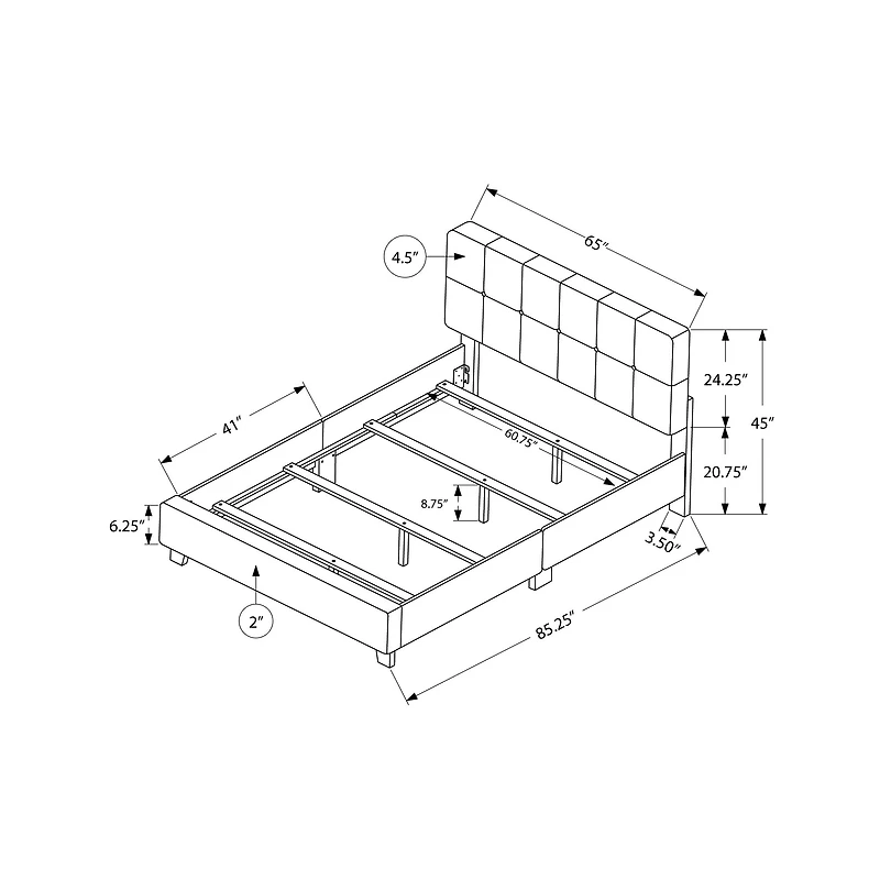 Panel Tufted Bed - Queen