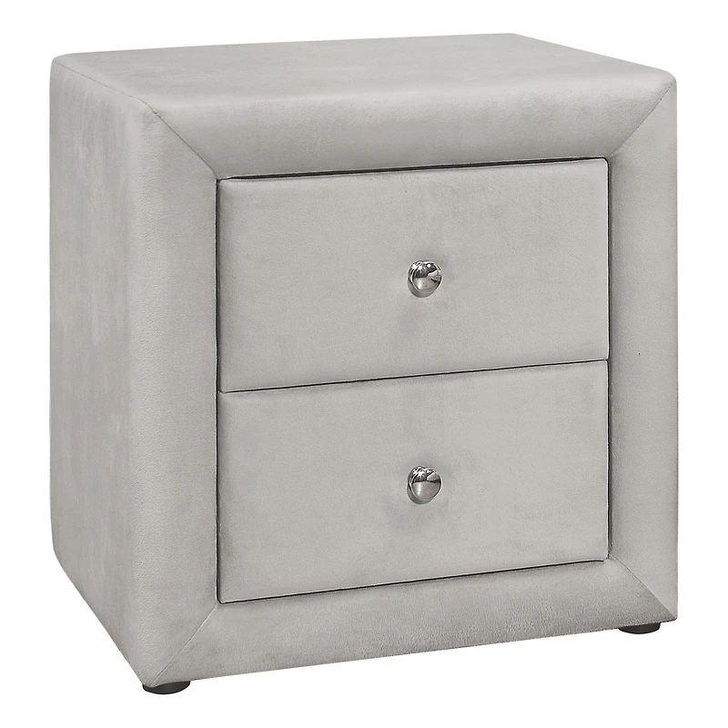 Upholstered Nightstand - Light Beige