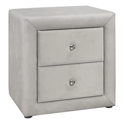 Upholstered Nightstand - Light Beige