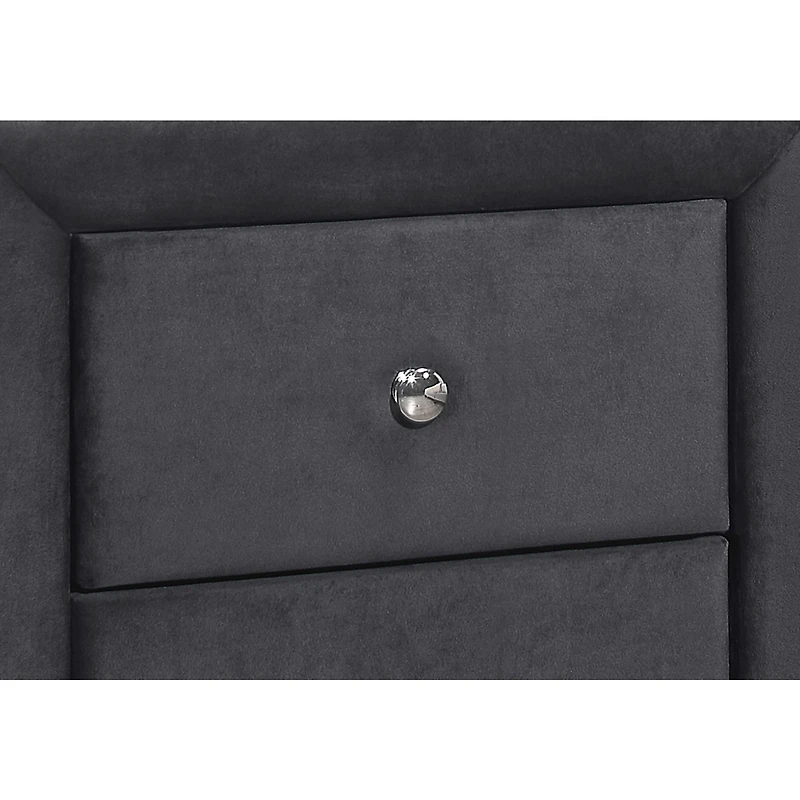Upholstered Nightstand - Dark grey