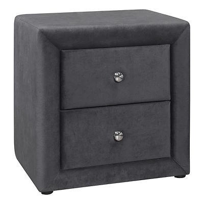 Upholstered Nightstand - Dark grey