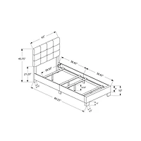 Low Platform Linen Bed Frame - Twin