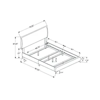 Rectangular Elegant Nailhead Trim Bed Frame - Queen