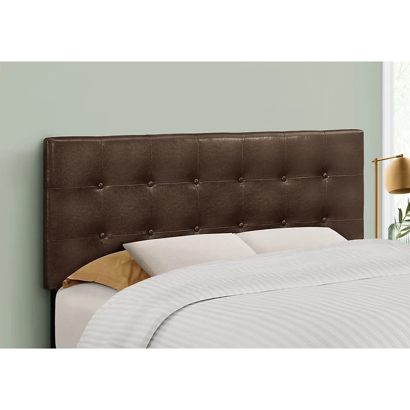 Tête de lit capitonnée en tissu effet cuir - Double