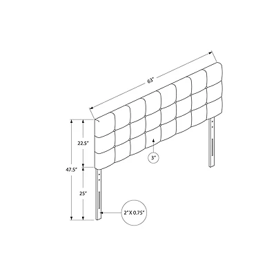 Button Tufted Headboard with Extra Padding - Queen