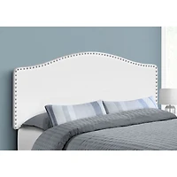 Upholstered Headboard with Antique brass-finish Nailheads - Queen