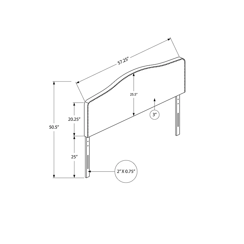 Modern Upholstered Headboard Panel - Double
