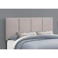 Square-tufted Bed with Linen-look Fabric - Queen