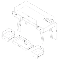 South Shore Furniture Helsy Computer Desk with Power Bar