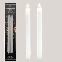Bougies de table LED blanches effet cire, paquet de 2  - Blanc chaud