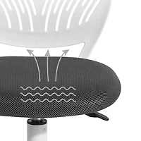 Chaise de bureau en maille  - Gris et blanc