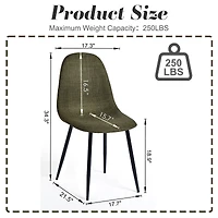 Maison Classique 5-Piece Minimalist Dining Set With Green Upholstered Dining Chairs