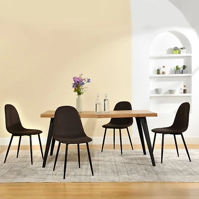 Maison Classqiue 5-Piece Dining Set Manufactured Wood Table with Sepia Dining Chairs