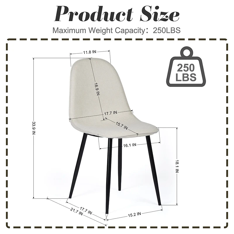 Modern 5-Piece Round Oak Dining Set with Beige Chairs