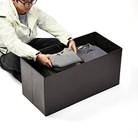 Foldable Storage Ottoman Bench, Set of 2