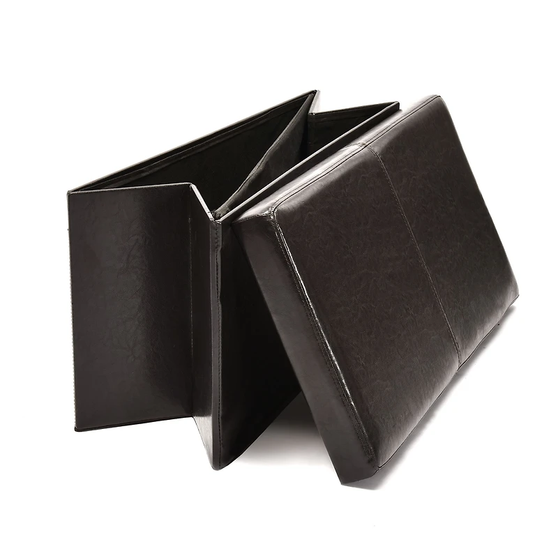 Banc coffre pliable avec rangement, ensemble de 2