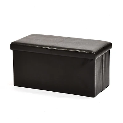 Foldable Storage Ottoman Bench, Set of 2