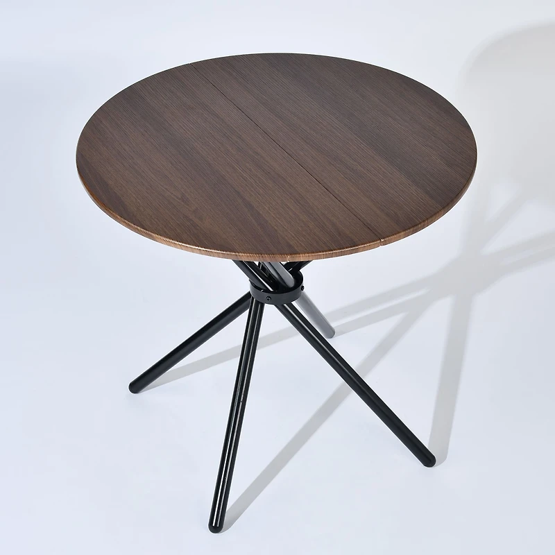 31.5" Round Dining Table with Crisscross Metal Base