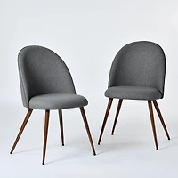 Ensemble de 2 chaises de salle à manger modernes avec pieds en noyer