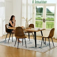 5-Piece Dining Set Natural Wood Table with Dining Chairs