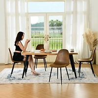 5-Piece Dining Set Natural Wood Table with Dining Chairs