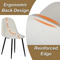 Modern 5-Piece Round Oak Dining Set with Beige Chairs