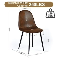 5-Piece Dining Set Brown Dining Table with Suede Brown Dining Chairs by Maison Classique