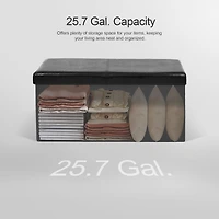 Banc coffre pliable avec rangement, ensemble de 2