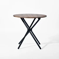 Modern 5-Piece Round Espresso Dining Set with Brown Suede Chairs