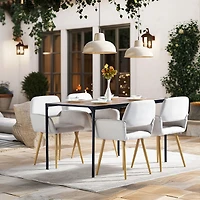 Set of 2 Beige Fabric Dining Chairs by Maison Classique