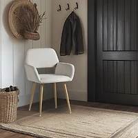 Set of 2 Beige Fabric Dining Chairs by Maison Classique