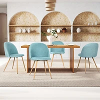 Maison Classique Set of Modern Aqua Upholstered Dining Chairs
