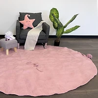 100% Wool 94" x 67" Rug Pure - Pink