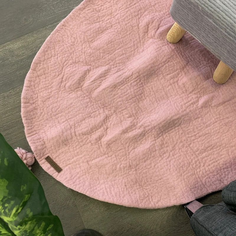 Tapis « Pure » rose 100% laine - 39 po x 35 po