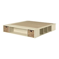 Ava Storage Bed with Baskets - Bleached Oak
