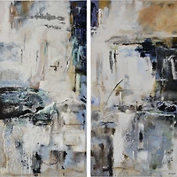 Art mural gris Yaffa sur toile sans cadre