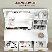 Vanity Table with Mirror and LED Lights