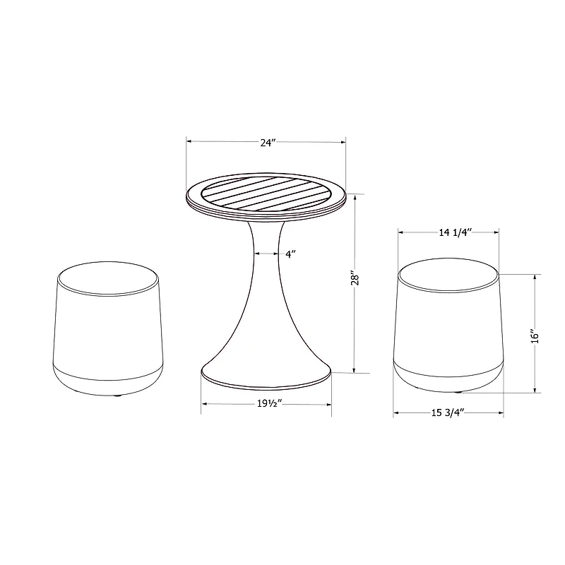 Dalya Table and Stools Bistro Set White by South Shore Furniture