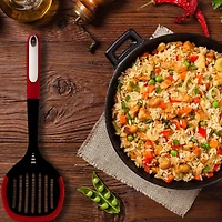 JS Gourmet Kitchen Utensils with Red Handles, Set of 6 Pieces