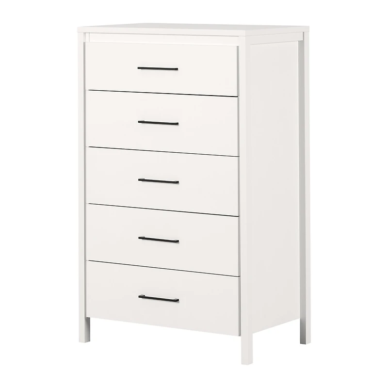 Genesis 5-Drawer Chest Pure White
