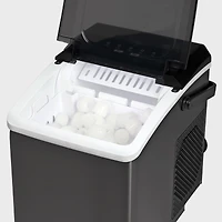 Koolatron Machine à glace de comptoir portable, 26 lbs - Acier inoxydable noir