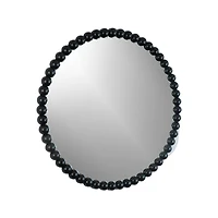 Round Beaded Mirror - Black