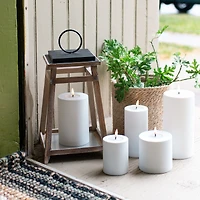 Deluxe Outdoor LED Candle with Realistic Flame 3x5" - White